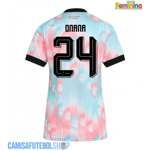 Camisa de time de futebol Bélgica Amadou Onana #24 Replicas 2º Equipamento Feminina Mundo 2026 Manga Curta